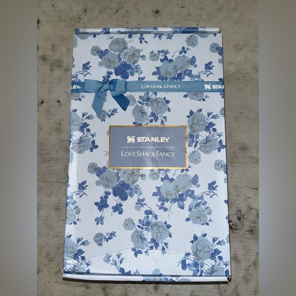 Stanley loveShackFancy blue floral box ONLY with velvet pouch
